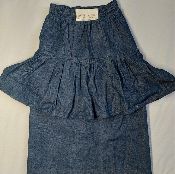 Girls Vintage Blue Jean Denim Maxi Skirt, 8, NWT - Picture 5 of 7